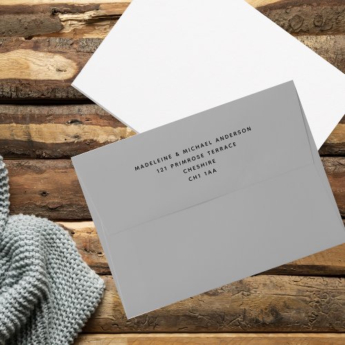 Classic Simple Grey Return Address     Envelope