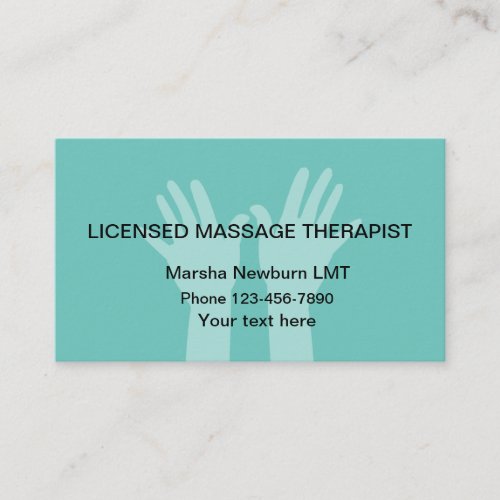Classic Simple Licensed Massage Business Cards