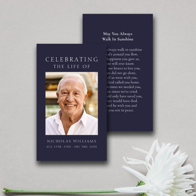 Classic Simple Memorial Funeral Prayer Card (Creator Uploaded)