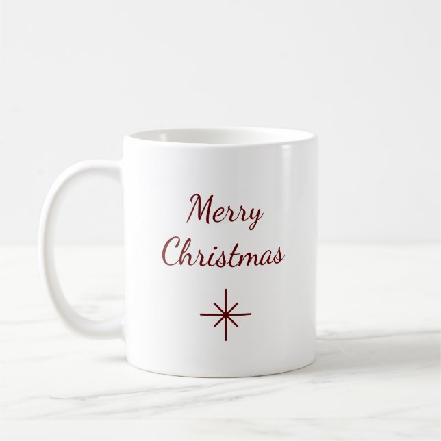 Classic Simple Merry Christmas  Coffee Mug (Left)