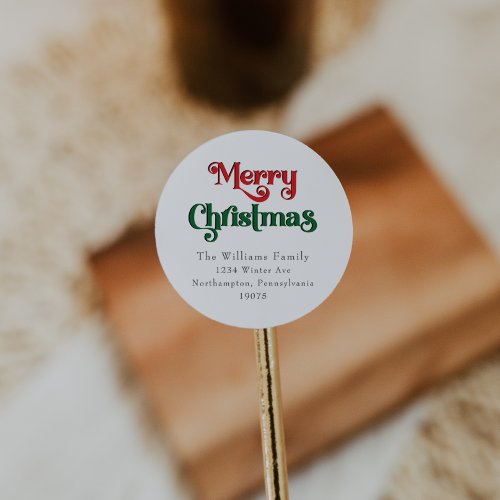 Classic Simple Merry Christmas Envelope Seals