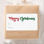 Classic Simple Merry Christmas Rectangular Gift Label<br><div class="desc">Celebrate the season with this unique, classic simple Merry Christmas rectangular gift label featuring a touch of vintage charm. The minimalist design showcases an elegant red and green color palette, evoking the cozy spirit of winter. Its modern and fun appeal, paired with the traditional wording, creates a perfect balance between...</div>