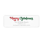 Classic Simple Merry Christmas Return Address Label<br><div class="desc">Celebrate the season with this unique, classic simple Merry Christmas return address label featuring a touch of vintage charm. The minimalist design showcases an elegant red and green color palette, evoking the cozy spirit of winter. Its modern and fun appeal, paired with the traditional wording, creates a perfect balance between...</div>