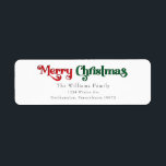 Classic Simple Merry Christmas Return Address Label<br><div class="desc">Celebrate the season with this unique, classic simple Merry Christmas return address label featuring a touch of vintage charm. The minimalist design showcases an elegant red and green color palette, evoking the cozy spirit of winter. Its modern and fun appeal, paired with the traditional wording, creates a perfect balance between...</div>