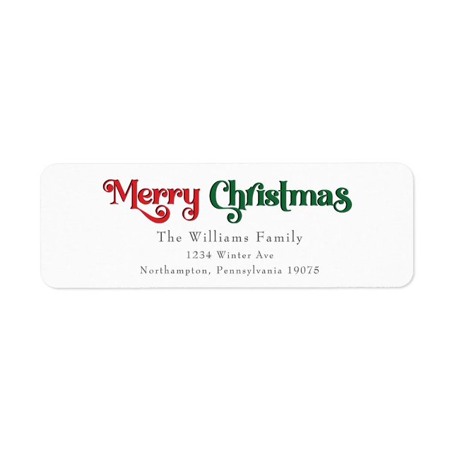 Classic Simple Merry Christmas Return Address Label (Creator Uploaded)