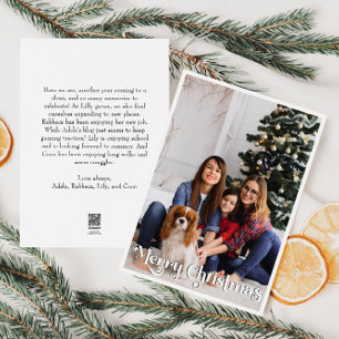Classic Simple Merry Christmas Vertical Full Photo Holiday Card