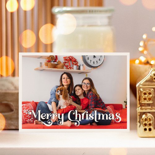 Classic Simple Merry Christmas Year In Review Holiday Card