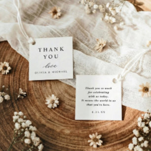 Classic Simple Minimalist Wedding Thank You Favor Tags
