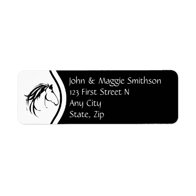 Classic Simple Modern Horse Silhouette Logo Label (Front)