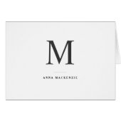 Classic Simple Modern Monogram Folded Note Card (Front Horizontal)