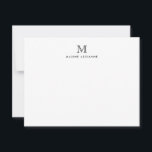Classic Simple Modern Monogram Initial Note Card<br><div class="desc">The design features a personalized monogram initial and name in a simple and modern typographic font.</div>