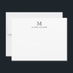 Classic Simple Modern Monogram Initial Note Card<br><div class="desc">The design features a personalized monogram initial and name in a simple and modern typographic font.</div>