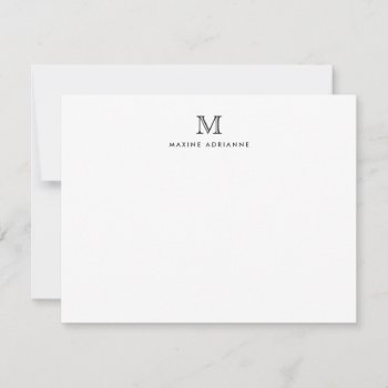 Classic Simple Modern Monogram Initial Note Card by pangga_designs at Zazzle