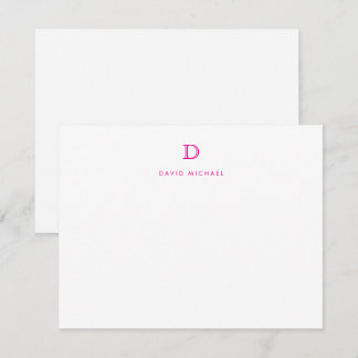 Classic Simple Modern Monogram Initial Note Card