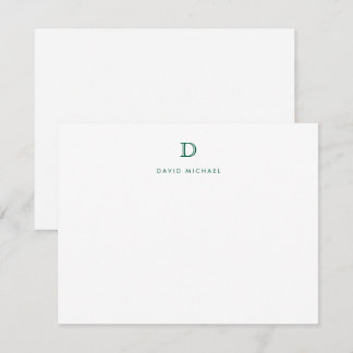 Classic Simple Modern Monogram Initial Note Card