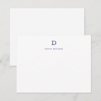 Classic Simple Modern Monogram Initial Note Card