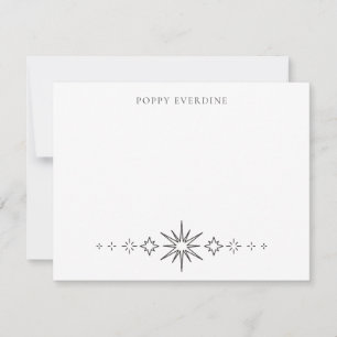 Classic Simple Modern Name Night Stars Note Card