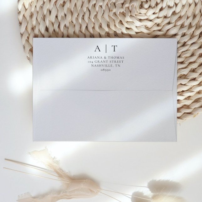 Classic Simple Monogram Return Address Wedding Envelope (Creator Uploaded)