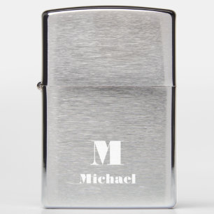 Classic Simple Name Initial Letter Solid Color Zippo Lighter