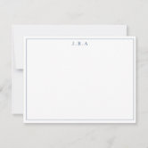 Modern three letter monogram initials name  note card