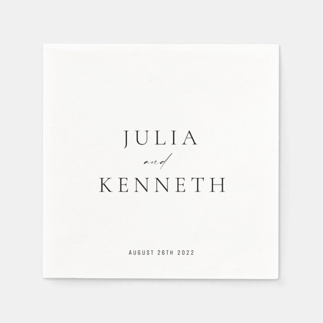 Classic Simple Neutral Wedding Napkins (Front)