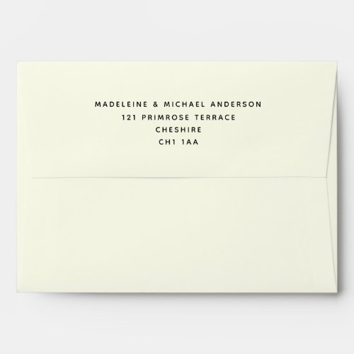 Classic Simple Pastel Yellow Return Address    Envelope
