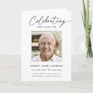 Classic Simple Photo Celebration of Life Memorial Program