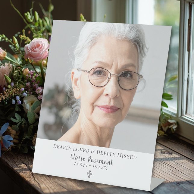Classic Simple Photo Funeral Table Sign (Classic Simple Photo Funeral Table Sign
)