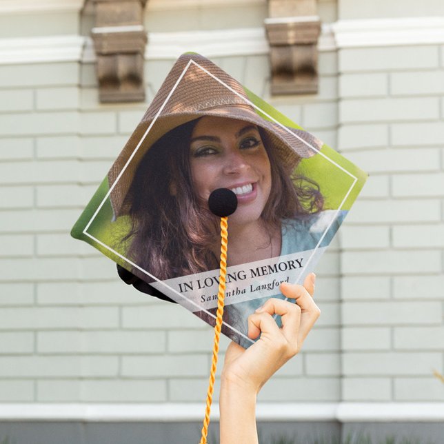 Classic Simple Photo Memorial  Graduation Cap Topper (Creator Uploaded)