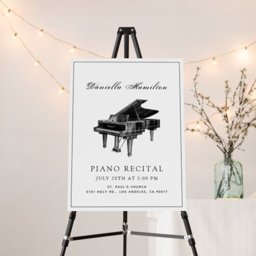 Classic Simple Piano Recital White Foam Board