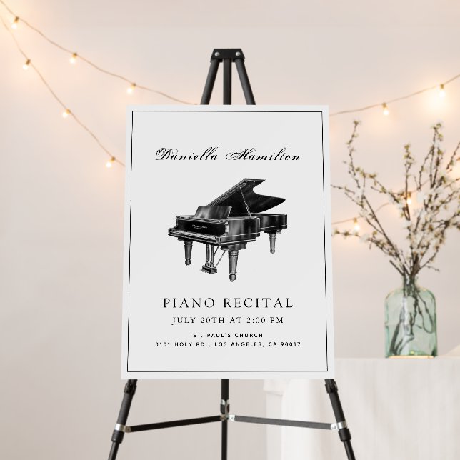 Classic Simple Piano Recital White Foam Board (In Situ (Stand))