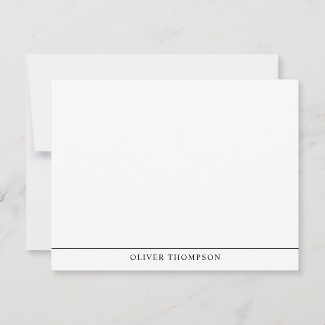 Classic Simple Professional Bottom Line Name Note Card (Front)