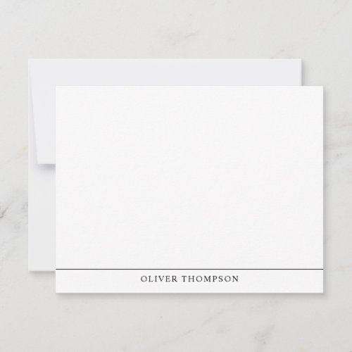Classic Simple Professional Bottom Line Name Note Card