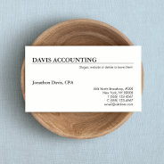 Classic Simple Professional White Business Card at Zazzle