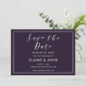Classic Simple Purple Wedding save the dates Save The Date (Standing Front)