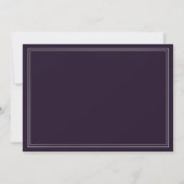 Classic Simple Purple Wedding save the dates Save The Date (Back)