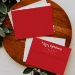 Classic Simple Red Merry Christmas Envelope<br><div class="desc">Celebrate the season with this unique, classic simple red Merry Christmas envelope featuring a touch of vintage charm. The minimalist design showcases an elegant red color palette, evoking the cozy spirit of winter. Its modern and fun appeal, paired with the traditional wording, creates a perfect balance between boldness and classiness....</div>