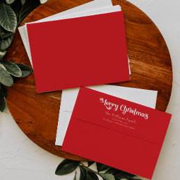 Classic Simple Red Merry Christmas Envelope