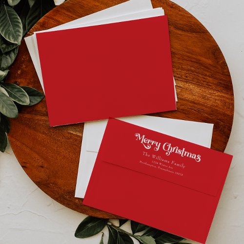 Classic Simple Red Merry Christmas Envelope