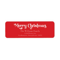 Classic Simple Red Merry Christmas Return Address
