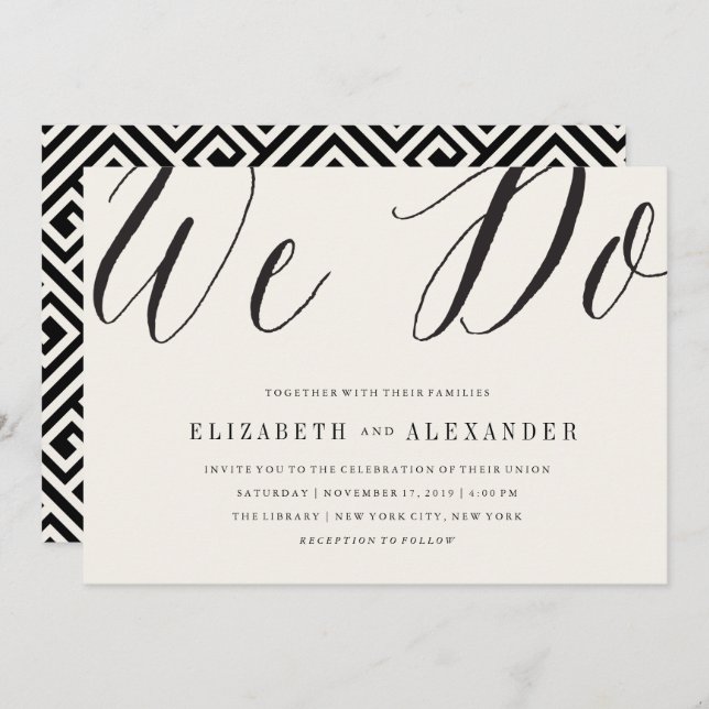 Classic Simple Script We Do Modern Wedding Invite (Front/Back)