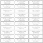 Classic Simple Script Wedding Guest Names Address Sticker<br><div class="desc">Composed of simple serif and classic cursive script typography. These elements are simple,  elegant,  and modern. This has 30 stickers. 
 
 This is designed by White Paper Birch Co. exclusive for Zazzle.
 
 Available here:
 http://www.zazzle.com/store/whitepaperbirch</div>