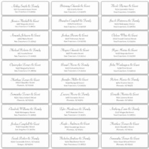 Classic Simple Script Wedding Guest Names Address Sticker
