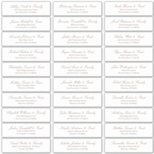 Classic Simple Script Wedding Guest Names Address Sticker