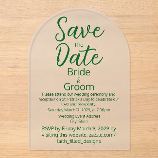 Classic Simple St Patrick's Day Frosted Wedding