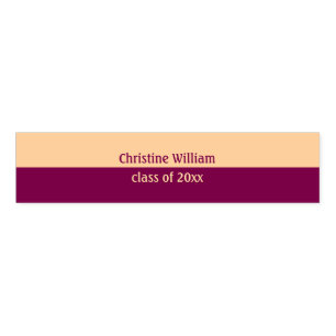 Classic simple two tone maroon beige custom name  napkin bands