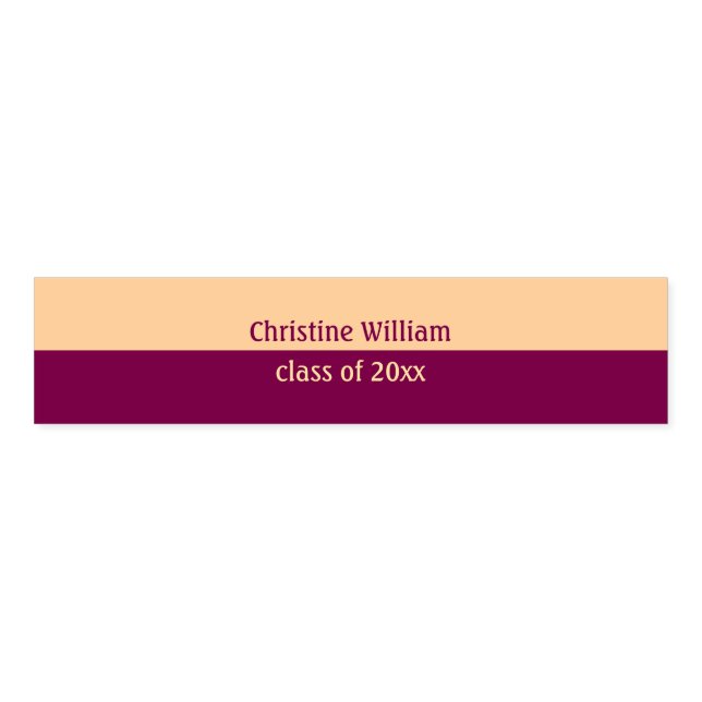 Classic simple two tone maroon beige custom name  napkin bands (Unfolded)