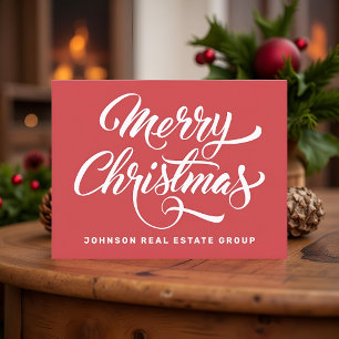 Classic Simple Typography Add Logo Holiday Postcard