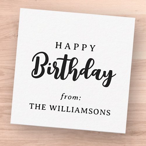 Classic Simple Typography Happy Birthday Greeting Note Card