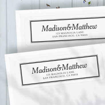 Classic Simple Typography Wedding Return Address Label